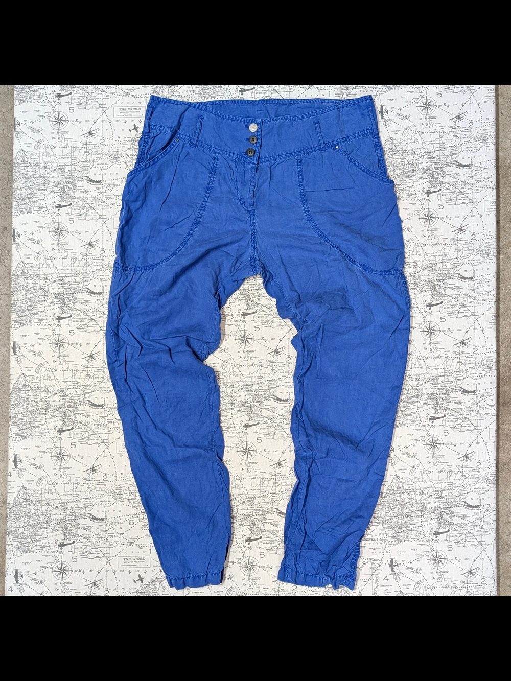 Rare Cop. Copine Paris Cobalt Blue Lyocell Utility Pants FR 42 / US M/L